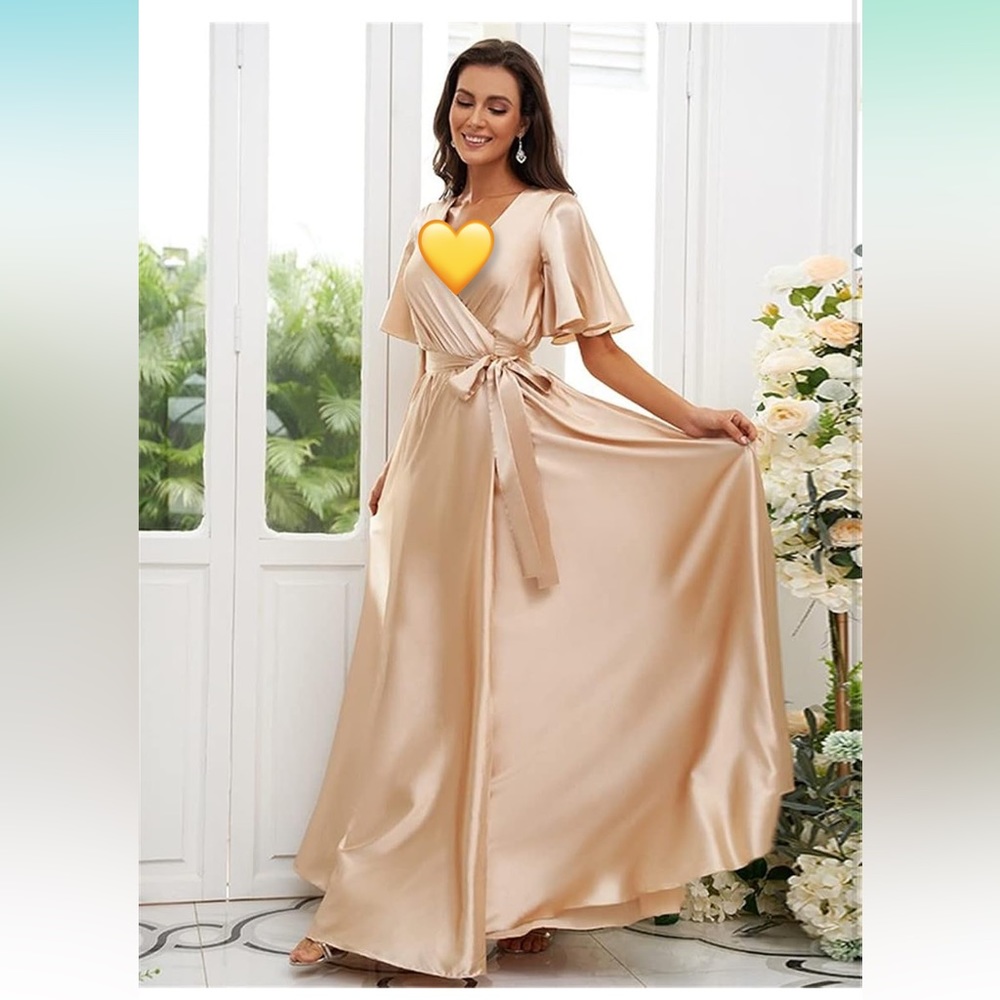 ⭐️Amazon- Champagne Wrap Dress🎉